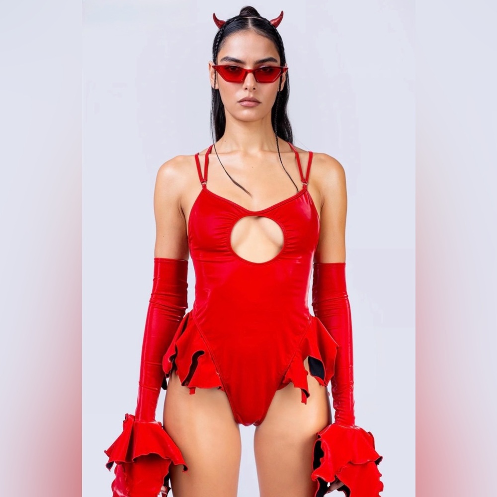 NWT Badinka Game On Ruffled Bodysuit